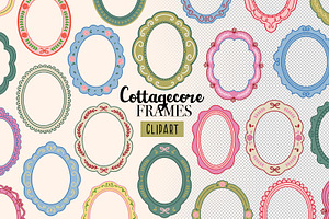 Cottagecore Frames Vector Clipart, a Decorative Illustration by NataKa