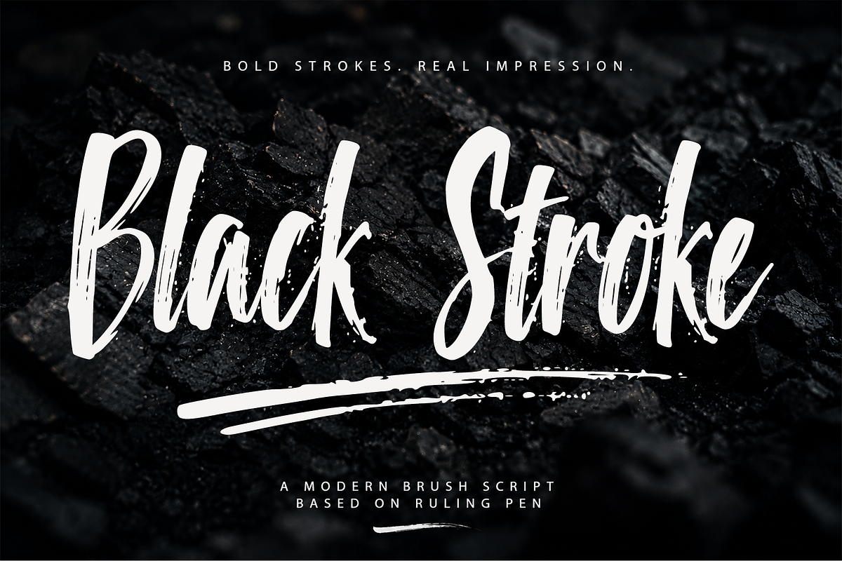 Black Stroke – Brush Script Font, a Handwritten Font by cocodesign (Photo 2 of 9)