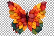 Autumn Leaves Butterfly Clipart PNG, a Seasonal Illustration by SugarCloudStudioArt (Thumbnail 4 of 4)