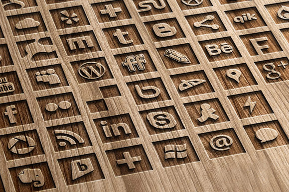 67 B&W Social Media Icons Set preview 5