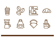 Coffee Shop Icon Set, an Outline Icon by Tekuni (Thumbnail 2 of 9)