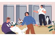 Volunteers & pets at animal shelter, an Animal Illustration by Good Studio (Thumbnail 9 of 10)