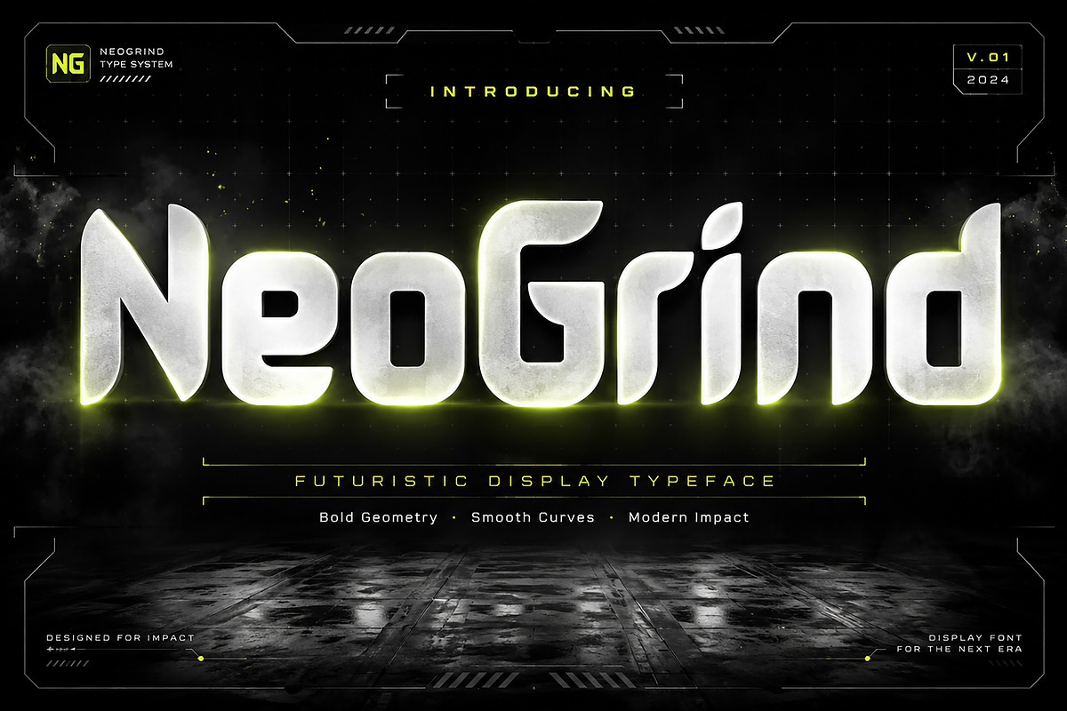 NeoGrind – Futuristic Display Font, a Serif Font by Wow Magic (Photo 1 of 5)