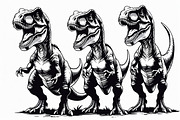 Dinosaur Silhouette Clipart Set, an Illustration by Gfx_Store (Thumbnail 7 of 7)