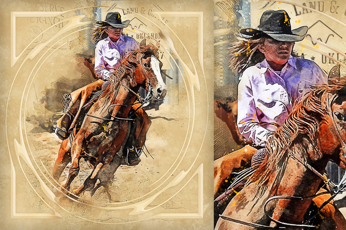 Retro Illustrations Photoshop Action, an Action Add-On by GorynArt (Photo 19 of 22)