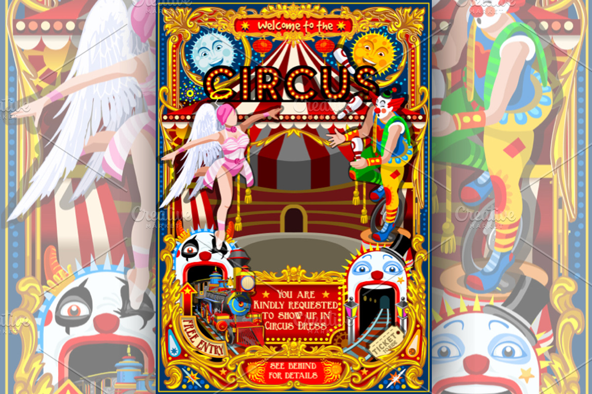 Circus Funfair Carnival Poster Theme, an Invitation Template by Aurielaki Stock Images