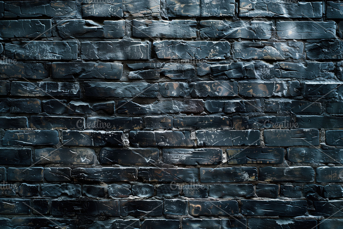 Seamless textured wall made of dark, weathered bricks. The surface shows signs, a Texture Graphic by Textures & Backgrounds