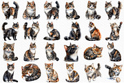 Watercolor Cat Clipart, an Illustration by Craft Nest (Thumbnail 5 of 12)