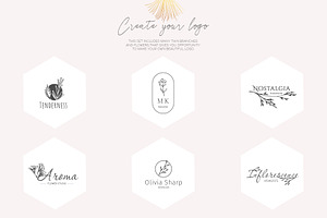 Hand Drawn Floral Logo Elements