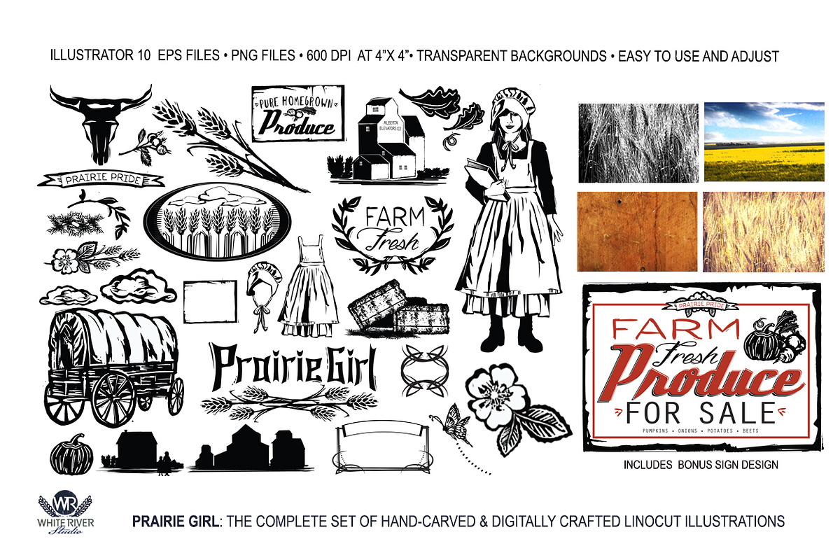 Prairie Girl Linocuts, a Graphic by WhiteRiverStudio (Photo 4 of 10)