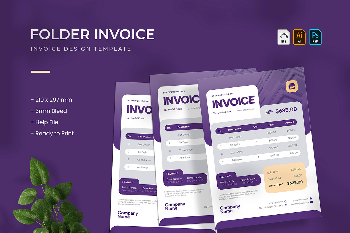 Folder - Invoice Template, a Print Template by VUNIRA