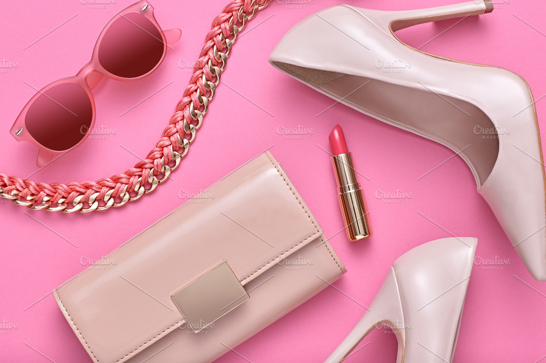 Fashion design woman accessories set minimal art stock photo containing, a Beauty & Fashion Photo by iBear