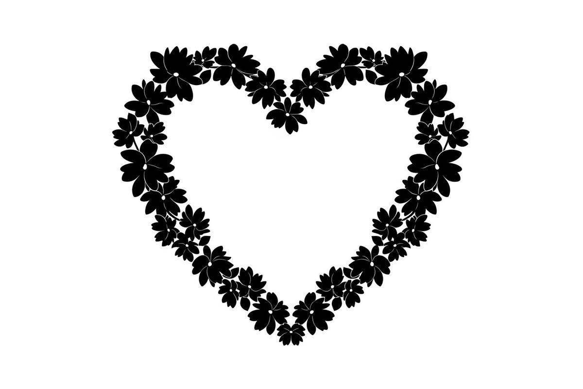 Floral Heart Frame Silhouette Pack, an Illustration by Artivon (Photo 7 of 49)