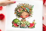 Whimsical Summer Watermelon Girls Cl, an Illustration by Digital Artistic99 (Thumbnail 9 of 10)