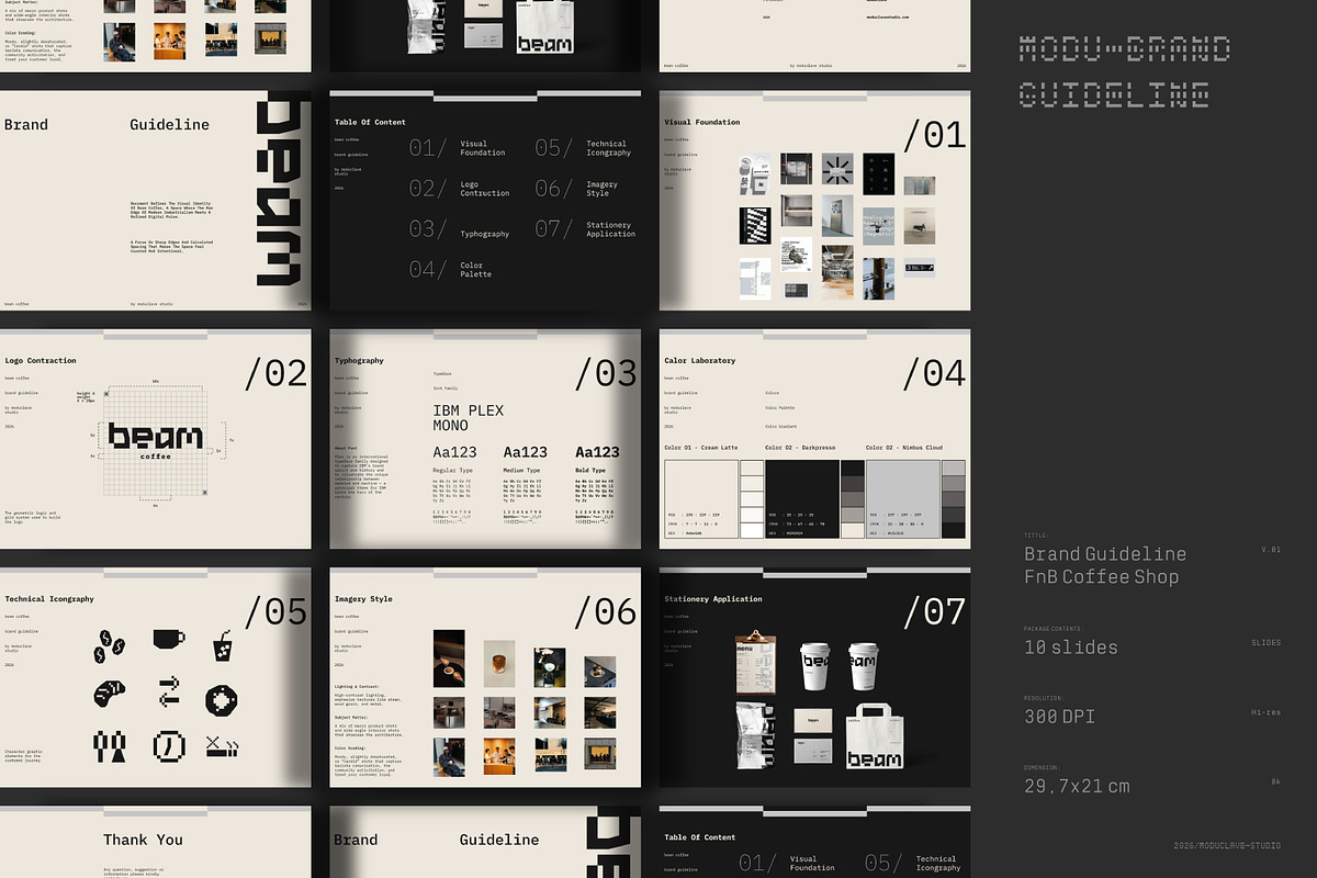 BEAM COFFEE - FnB Brand Guidelines, a Branding & Logo Template by Moduclave Studio (Photo 3 of 4)