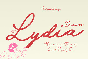 CS Lydia Drawn, a Script Font by Craft Supply Co.