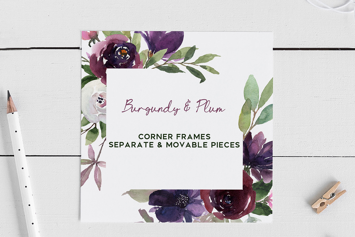 Burgundy & Plum Floral Design Kit, a Texture Illustration by Graphic Blue Bird (Photo 8 of 10)