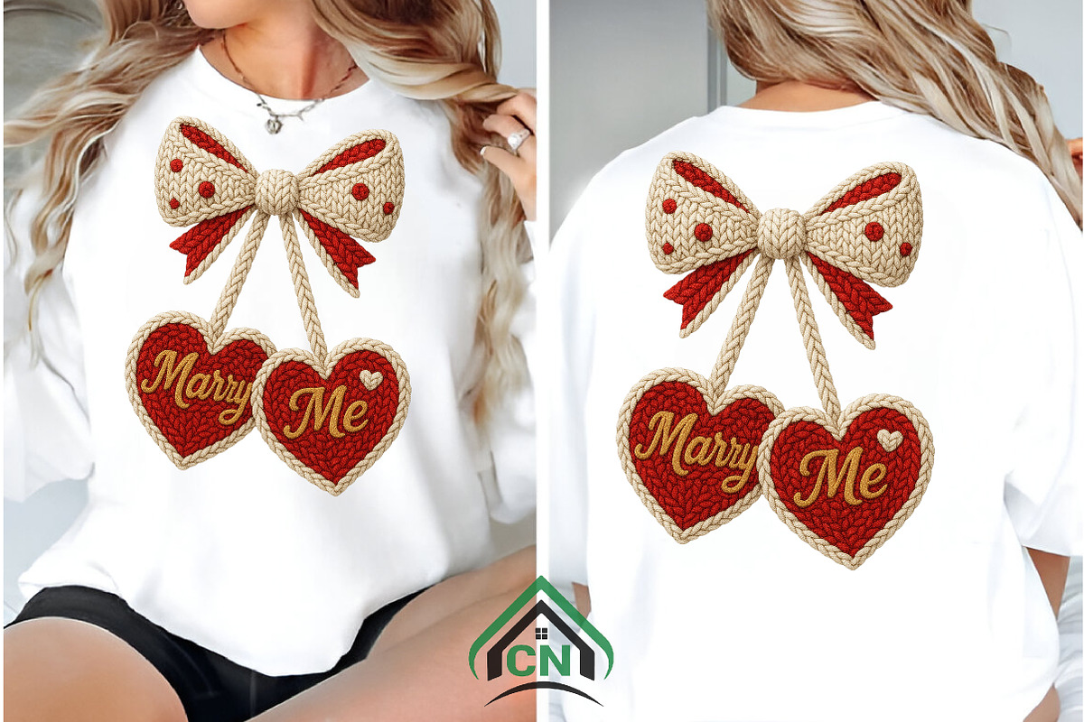 Knitted Bow with Marry Me Hearts Png, an Illustration by Craft Nest (Photo 6 of 6)