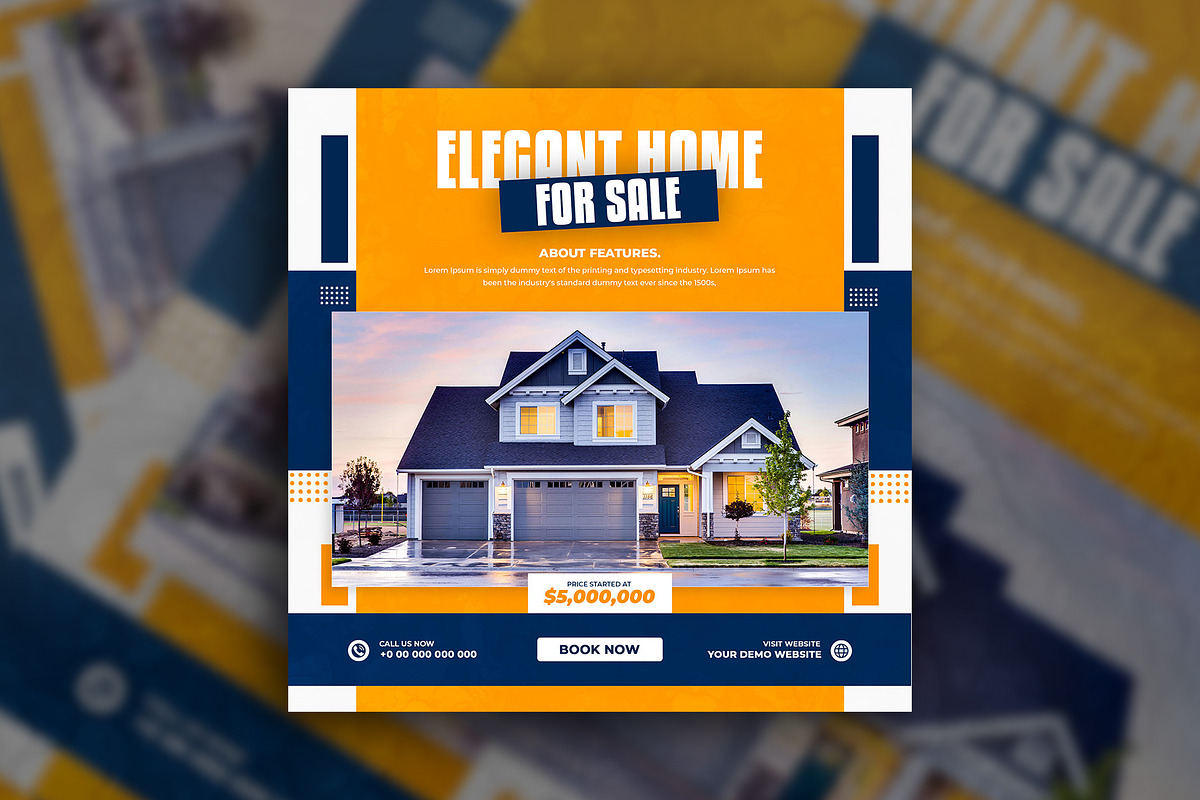 Real estate home sale post template, a Social Media Template by Tanmoy Topu (Photo 8 of 11)