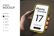 Hand Holding Smartphone Screen Mock, an Android Mockup by graphypix (Thumbnail 2 of 4)