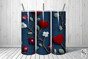 Patriotic Floral Hearts Embroidery, a Pattern Graphic by Creative Store (Thumbnail 5 of 5)