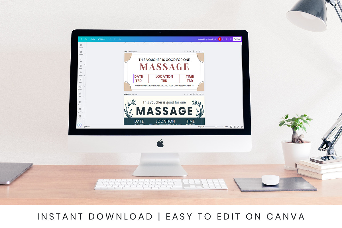 Massage Gift Certificate Canva PDF, a Card Template by Snapybiz (Photo 5 of 10)