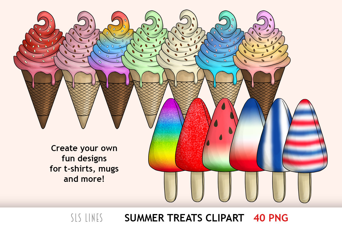 Ice Cream Treats Clipart, a Food Illustration by SLS Lines (Photo 2 of 5)