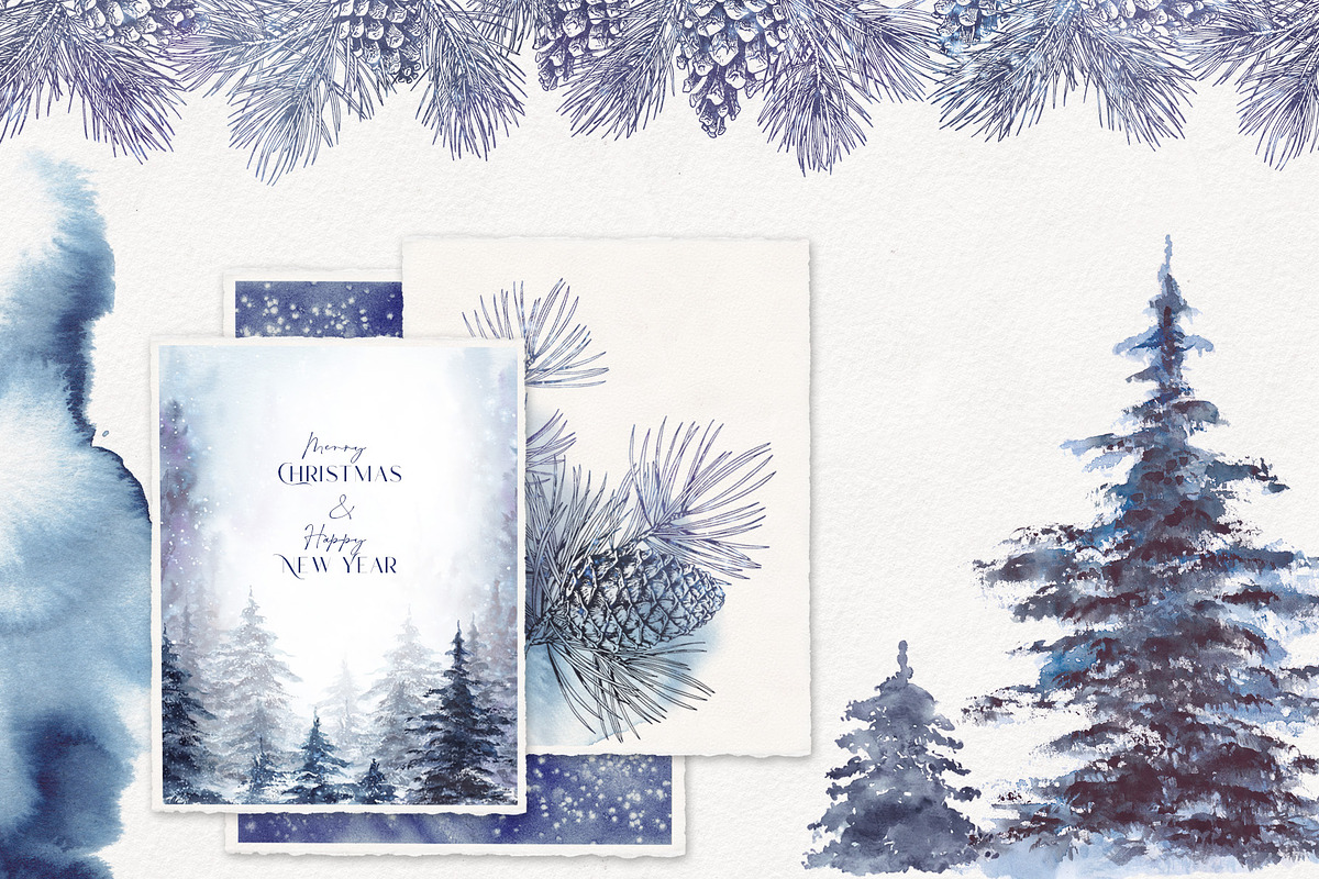 Snowy Forest Trees & Branches, an Object Graphic by Jeanna Draw (Photo 6 of 11)