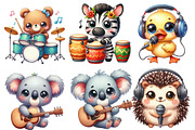 Kawaii Musical Animal Clipart Bundle, an Illustration by Designworld (Thumbnail 2 of 6)
