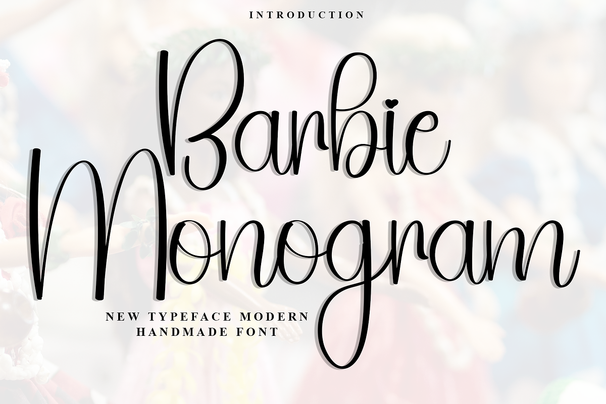 Barbie Monogram, a Handwritten Font by FreshTypeINK (Photo 1 of 8)