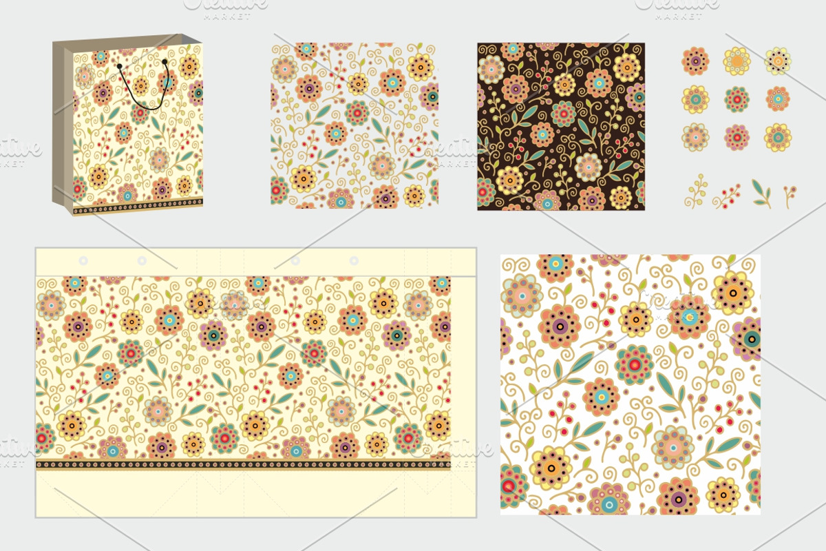 Floral gift bag, package