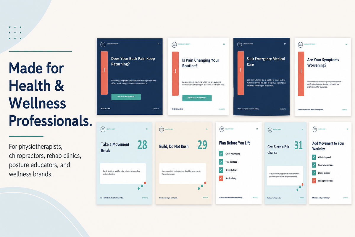 Back Pain & Spine Canva Templates, a Social Media Template by Local Marketing Templates (Photo 5 of 6)