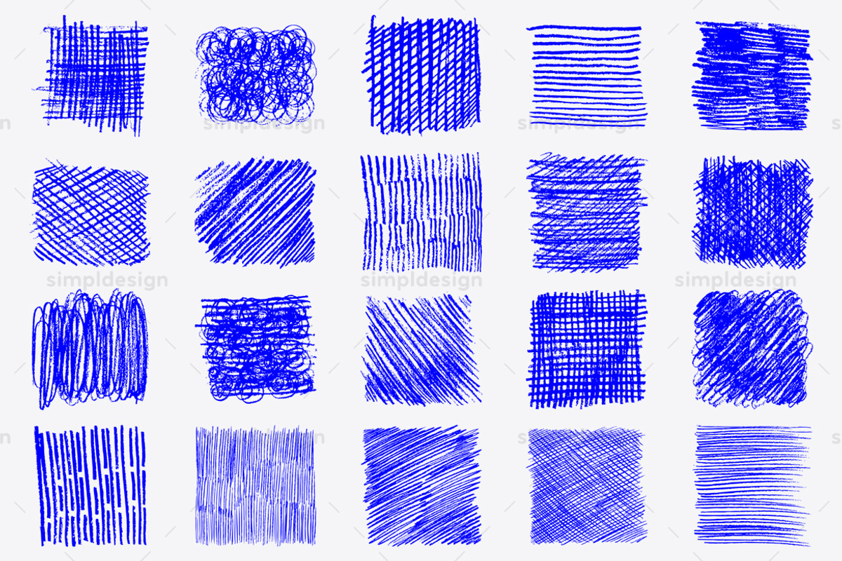 28 Hatching Pen Photoshop Brushes, a Brush Add-On by SimplDesign