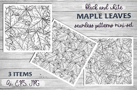 Autumn leaves patterns mini-set