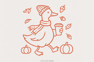 Autumn Vibes Duck PNG, Cute Fall, an Illustration by SharpMarketplace