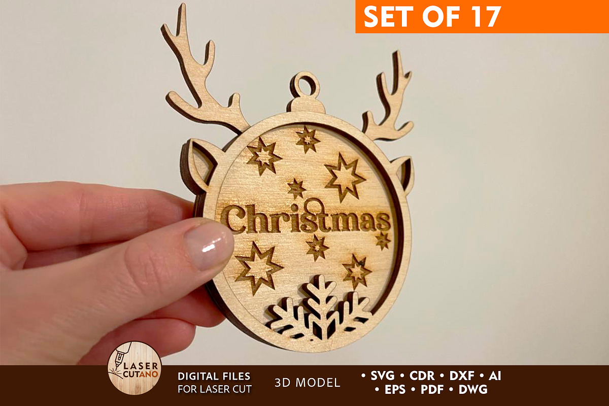 Christmas Ornaments Decoration, a Templates & Theme by LaserCutano (Photo 1 of 6)
