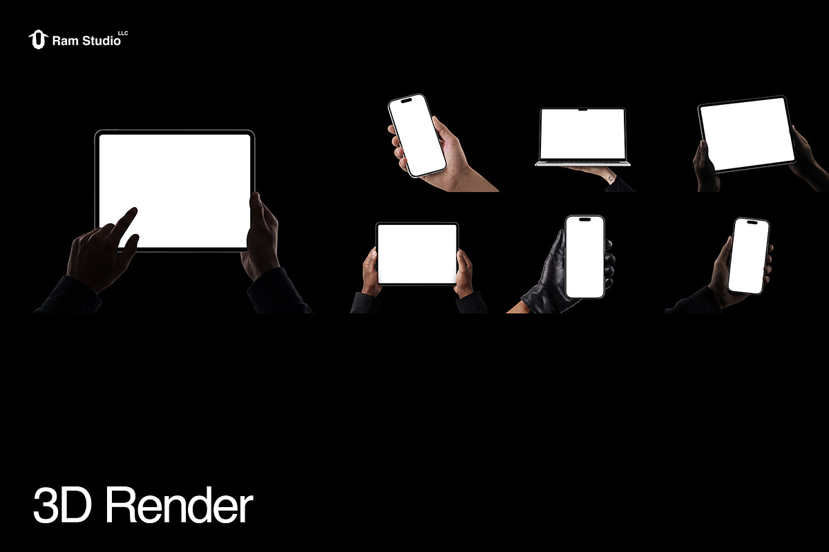 Hand Holding Device Mockup, an iPad Mockup by RamStudio2 (Photo 2 of 10)