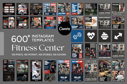Fitness Center Instagram Templates