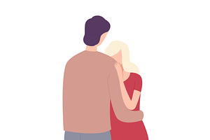 Young Man and Woman Hugging, a Person Illustration by TopVectors