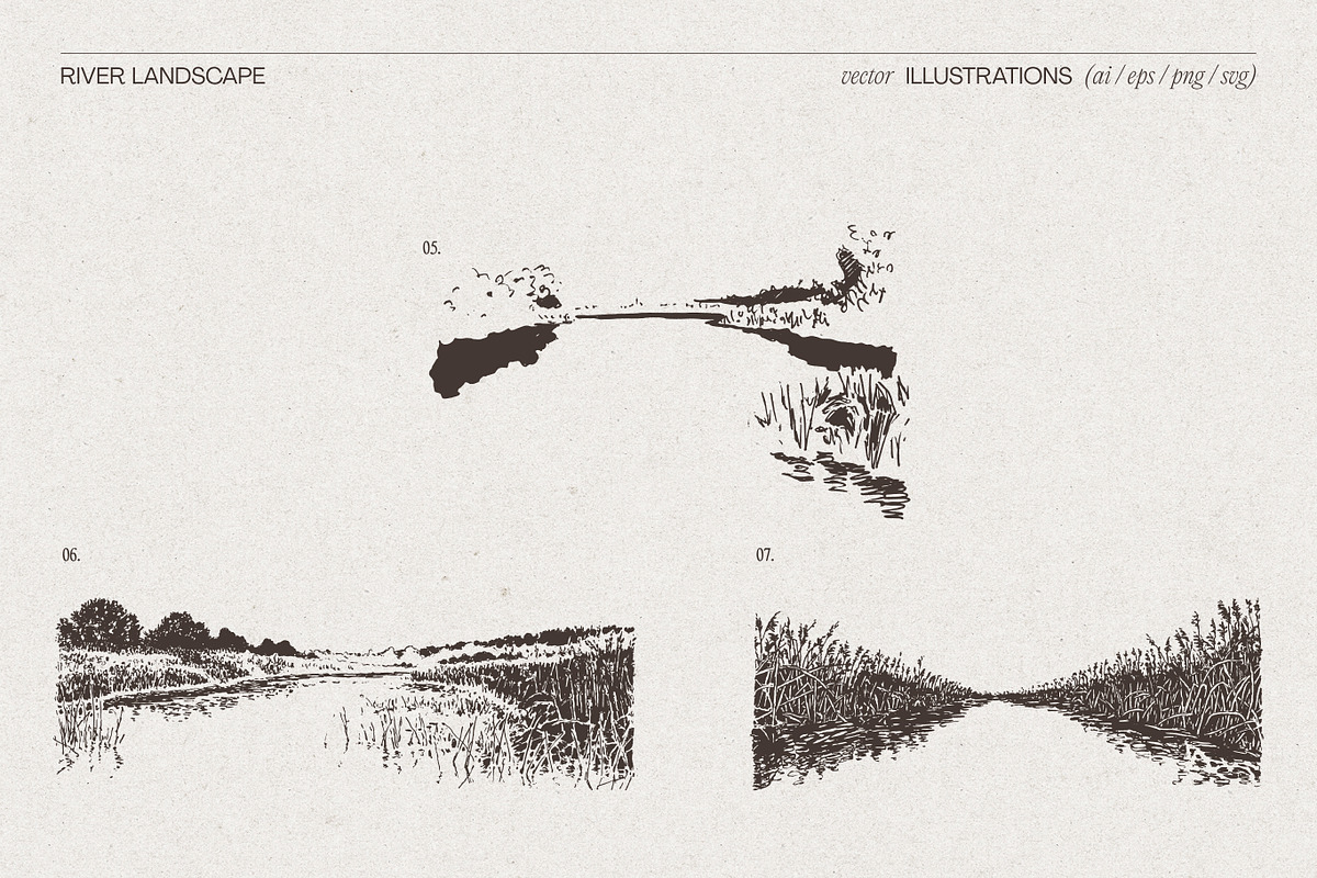 Vintage Nature Landscape Collection, a Seasonal Illustration by TheMountBirdStudio (Photo 9 of 17)