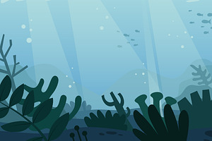 Blue Ocean Background Illustration, an Illustration by graphicook