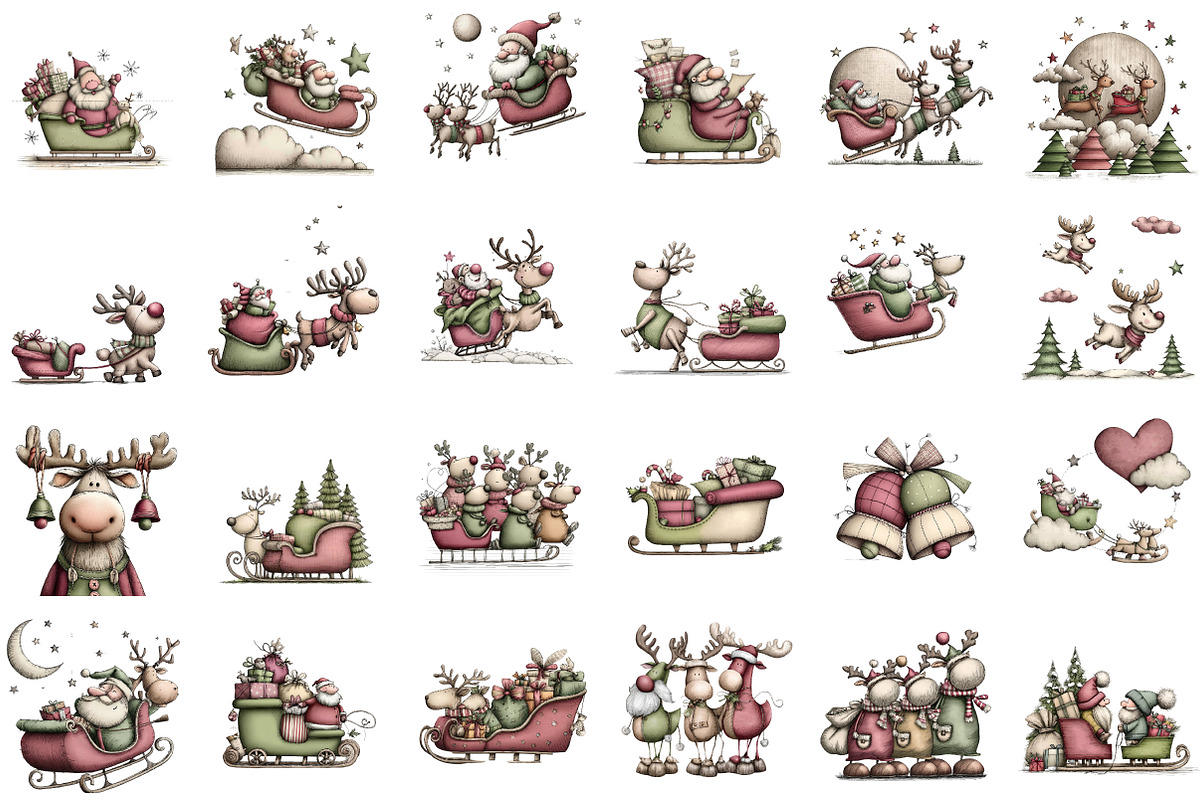 Santa Sleigh and Reindeer Christmas, an Illustration by Sublimation Artist (Photo 2 of 6)