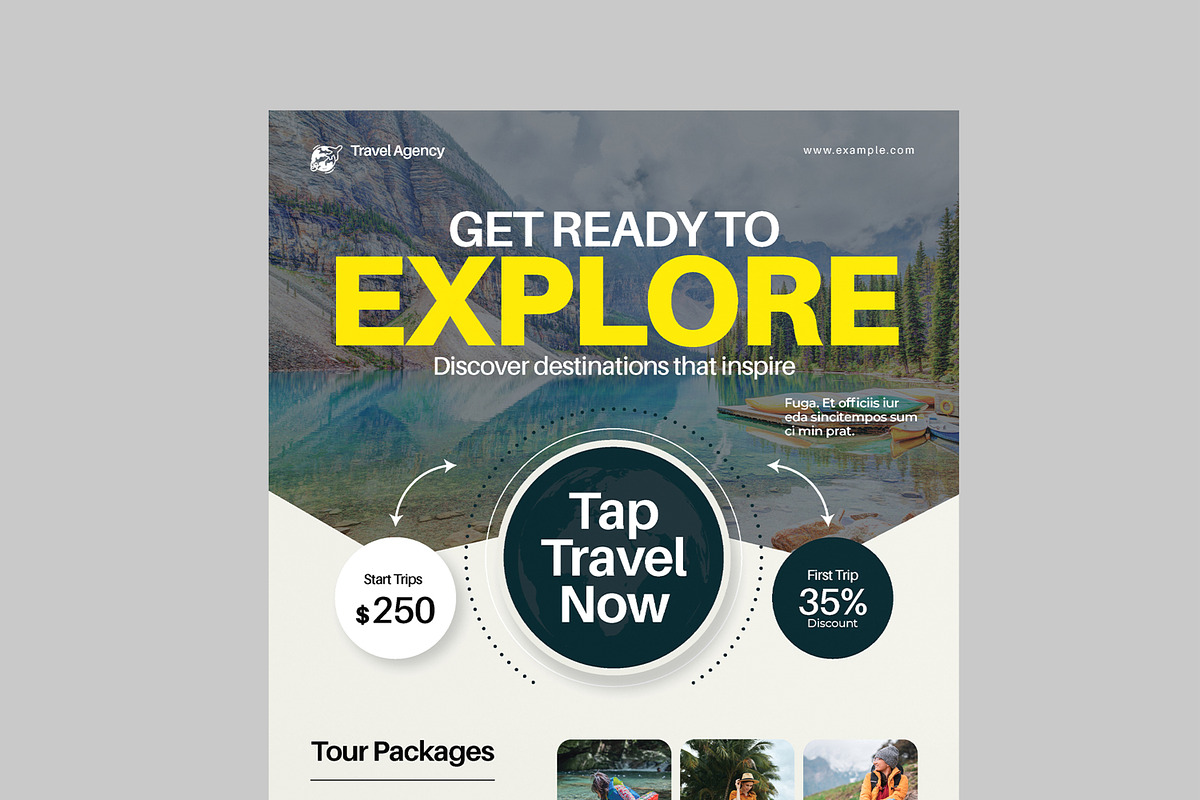Explore Travel Flyer Template, a Flyer Template by MightyDesign (Photo 4 of 8)