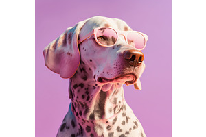 Dog In Sunglasses Portrait, Trendy