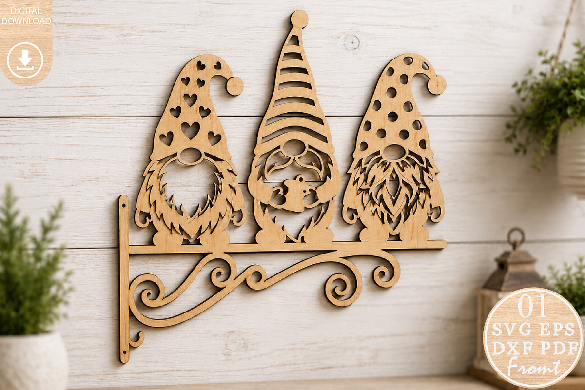 Christmas Gnomes Laser Cut SVG, an Object Graphic by Rose Art (Photo 1 of 3)
