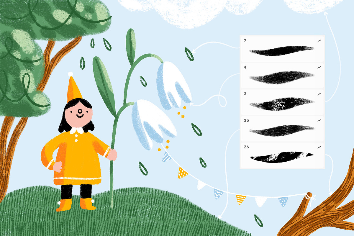 Magic Ink Brushes for Procreate, a Brush Add-On by Stolenpencil (Photo 3 of 7)
