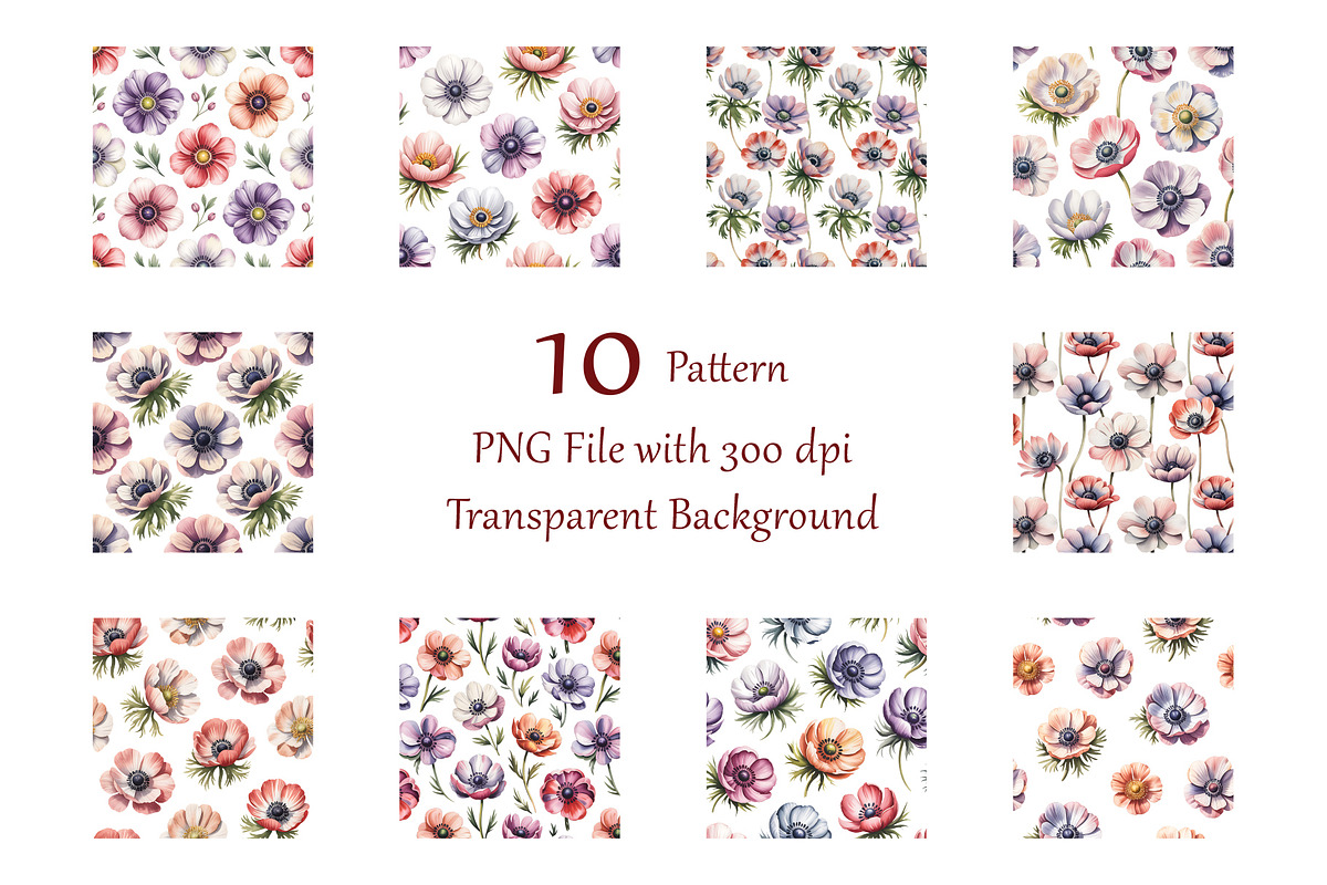 Anemone Watercolor Floral Clipart, a Decorative Illustration by ForhadGFX (Photo 5 of 14)
