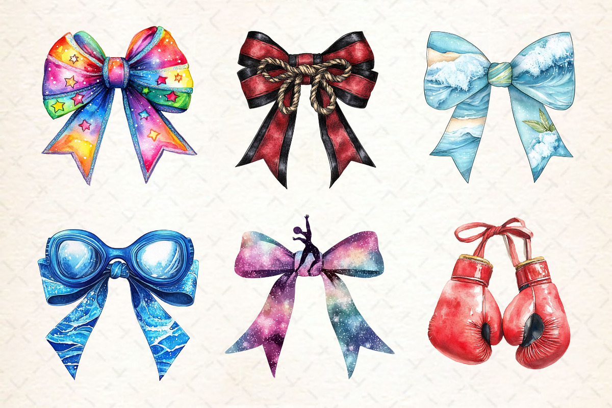 Sports Bow Sublimation Clipart, a Work Illustration by Dream Creation (Photo 5 of 5)