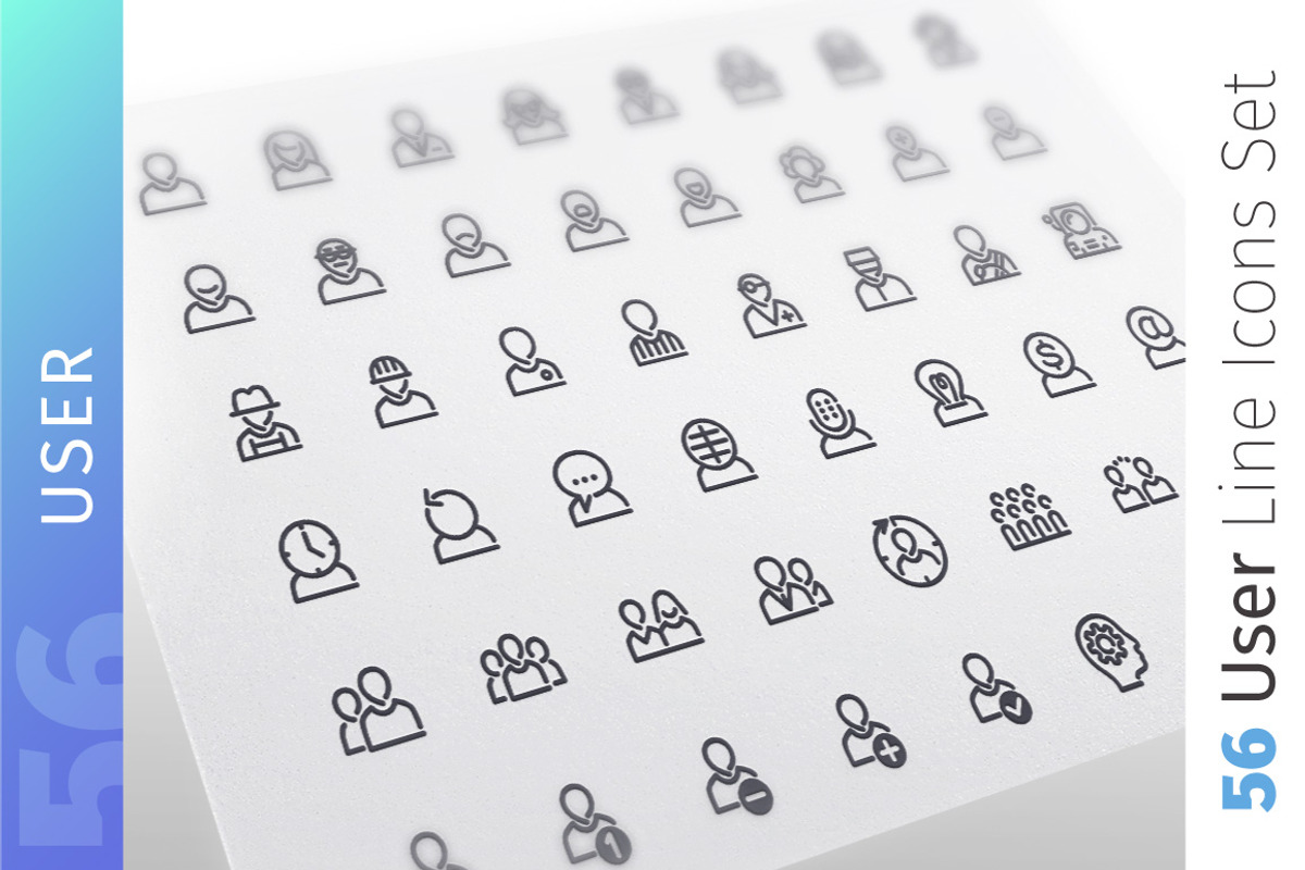 User Line Icons Set, an Outline Icon by Voysla's Shop (Photo 1 of 4)