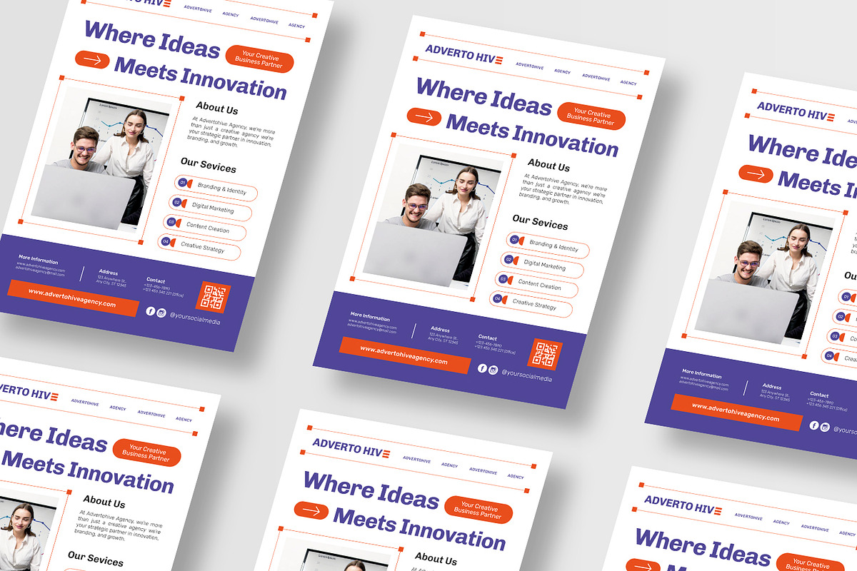 Advertohive Agency Business - Poster, a Poster Template by Esensifiksi.studio (Photo 3 of 3)